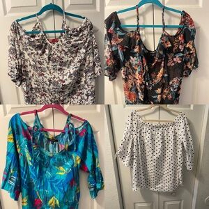 Lot of 4 colder shoulder blouses 1x